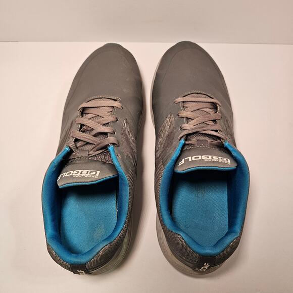Skechers Mens Go Golf Shoes Water Resistant Charcoal Gray Blue Spikeless Size 10 - Picture 7 of 16